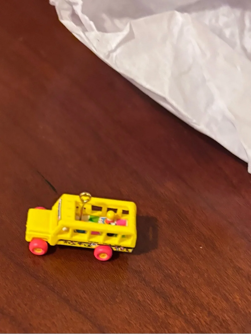 NIB Hallmark Fisher-Price Little People Yellow School Bus Tree Ornament